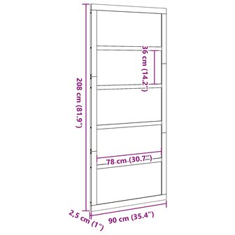 Schuifdeur Naturel 100 x 2,5 x 208 cm Massief grenenhout 11