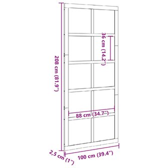 Schuifdeur Wasbruin 100 x 2,5 x 208 cm Massief grenenhout 11