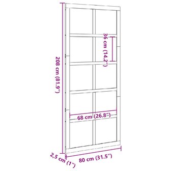 Schuifdeur Wasbruin 80 x 2,5 x 208 cm Massief grenenhout 11