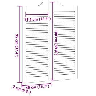 Schuifdeuren Wit 100 x 40 cm Massief grenenhout 10