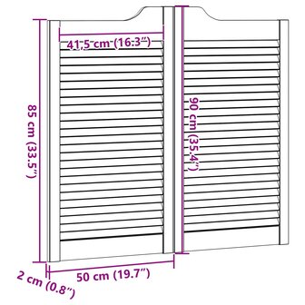 Schuifdeuren Wit 90 x 50 cm Massief grenenhout 10