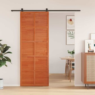 Schuifdeur Wasbruin 80 x 208 cm Massief grenenhout 1