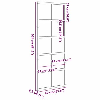 Schuifdeur Wasbruin 80 x 208 cm Massief grenenhout 7