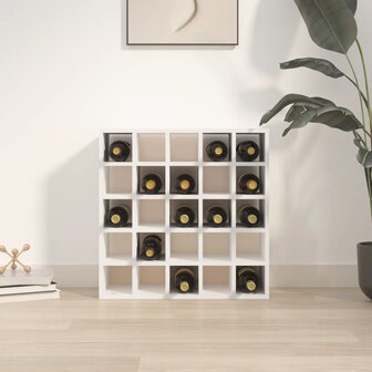 Wijnkast Wit 56x25x56 cm Massief grenenhout 3