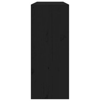 Wijnkast 62x25x62 cm massief grenenhout zwart 5