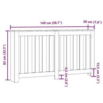 Radiatorombouw 149x20x82 cm bewerkt hout artisanaal eikenkleur 8