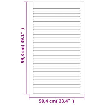 Kastdeuren met lamellen 4 st 99,3x59,4 cm massief grenenhout 6