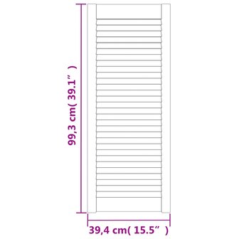 Kastdeuren met lamellen 4 st 99,3x39,4 cm gwitrenenhout 6