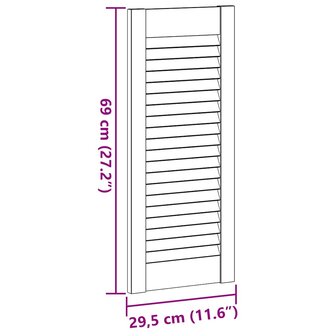 Kastdeur met lamellen 69x29,5 cm massief grenenhout 10