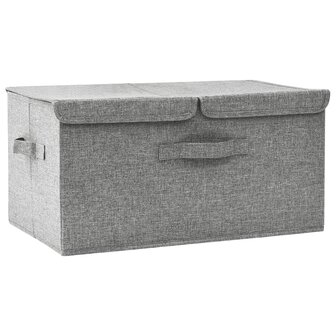 Opbergbox 50x30x25 cm stof grijs 2