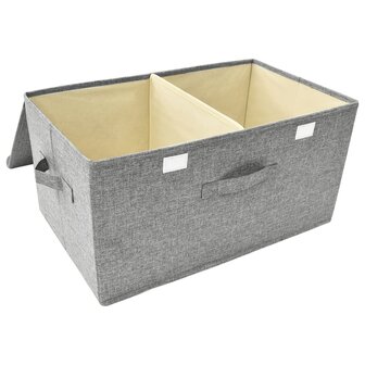 Opbergbox 50x30x25 cm stof grijs 5
