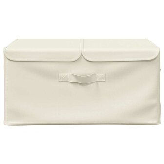 Opbergbox 50x30x25 cm stof cr&egrave;mekleurig 3