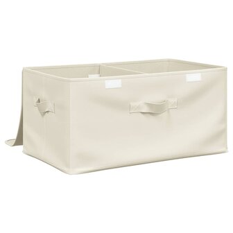 Opbergbox 50x30x25 cm stof cr&egrave;mekleurig 4