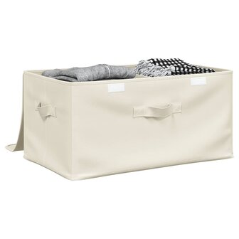 Opbergbox 50x30x25 cm stof cr&egrave;mekleurig 9