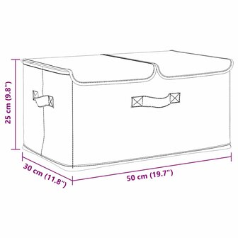 Opbergbox 50x30x25 cm stof cr&egrave;mekleurig 11