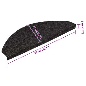 Trapmatten zelfklevend 15 st 56x17x3 cm zwart 9