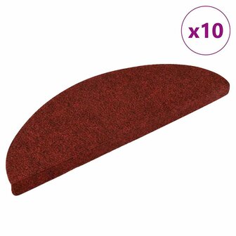 Trapmatten Zelfklevend 10 st 56x17x3 cm Bordeaux Rood Halfrond 1