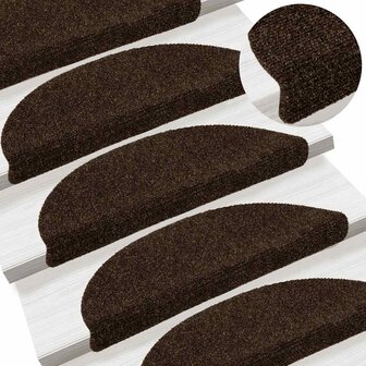 Trapmatten zelfklevend 10 stuks 56x17x3 cm bruin halfrond 5