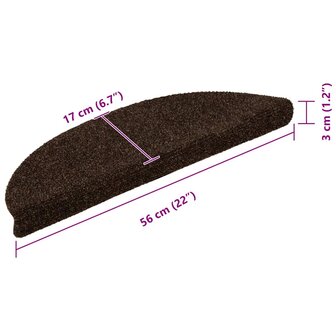 Trapmatten zelfklevend 10 stuks 56x17x3 cm bruin halfrond 8