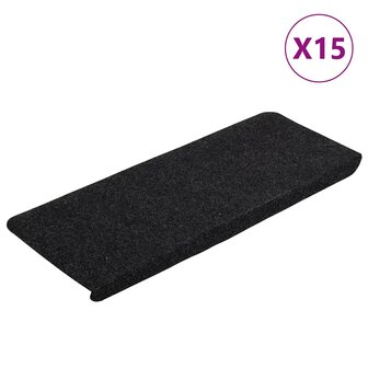 Trapmatten zelfklevend 15 st 65x24,5x3,5 cm zwart 2