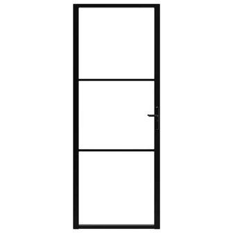 Binnendeur 76x201,5 cm ESG-glas en aluminium zwart 3