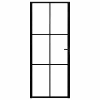 Binnendeur 83x201,5 cm ESG-glas en aluminium zwart 3