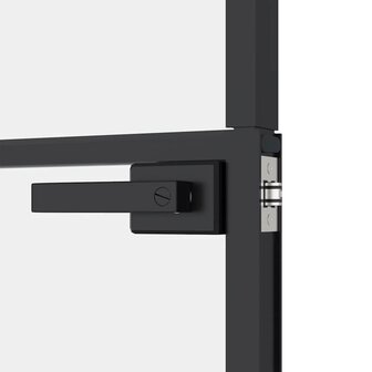 Binnendeur 76x201,5 cm gehard glas en aluminium smal zwart 7