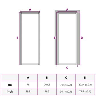 Binnendeur 76x201,5 cm gehard glas en aluminium smal wit 9