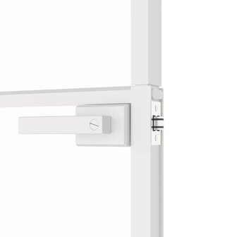 Binnendeur 93x201,5 cm gehard glas en aluminium smal wit 7