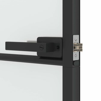 Binnendeur smal 83x201,5 cm gehard glas en aluminium zwart 7