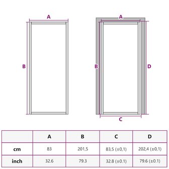 Binnendeur smal 83x201,5 cm gehard glas en aluminium goudkleur 10