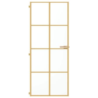 Binnendeur smal 83x201,5 cm gehard glas en aluminium goudkleur 3