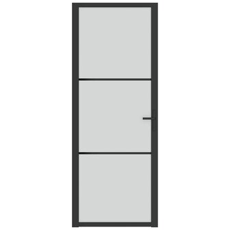 Binnendeur 76x201,5 cm matglas en aluminium zwart 3