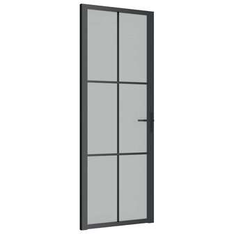 Binnendeur 76x201,5 cm matglas en aluminium zwart 2