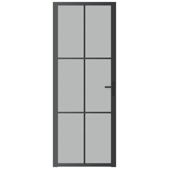 Binnendeur 76x201,5 cm matglas en aluminium zwart 3