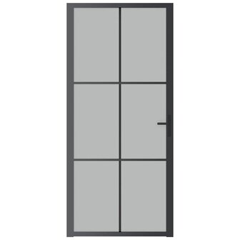Binnendeur 93x201,5 cm matglas en aluminium zwart 3