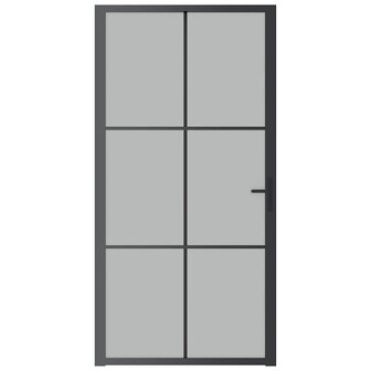 Binnendeur 102,5x201,5 cm matglas en aluminium zwart 3