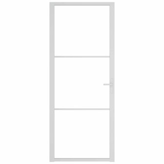 Binnendeur 83x201,5 cm ESG-glas en aluminium wit 3