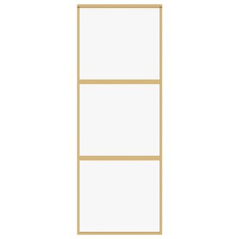 Schuifdeur 76x205 cm helder ESG-glas en aluminium goudkleurig 3