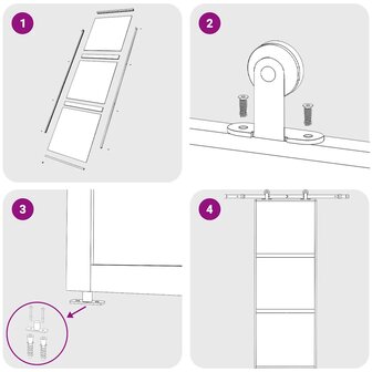 Schuifdeur 76x205 cm helder ESG-glas en aluminium goudkleurig 7