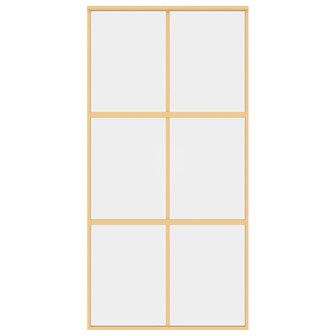 Schuifdeur 102,5x205 cm helder ESG-glas en aluminium goudkleur 3