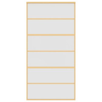 Schuifdeur 102,5x205 cm mat ESG-glas en aluminium goudkleurig 3
