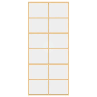 Schuifdeur 90x205 cm helder ESG-glas en aluminium goudkleurig 3