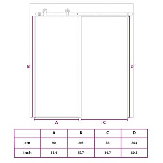 Schuifdeur 90x205 cm helder ESG-glas en aluminium goudkleurig 10