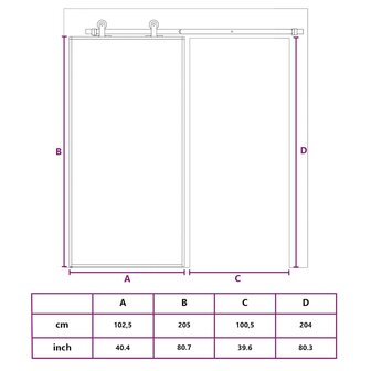 Schuifdeur 102,5x205 cm helder ESG-glas en aluminium goudkleur 10