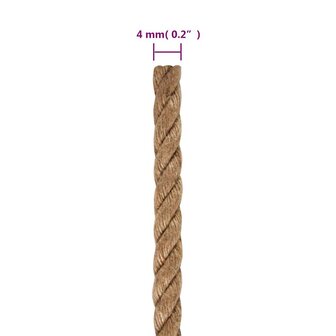 Touw 100 m lang 4 mm dik jute 6