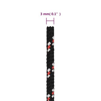 Boot touw 3 mm 50 m polypropyleen zwart 6