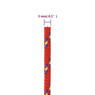 Boottouw 3 mm 250 m polypropyleen rood 6