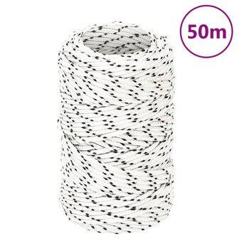 Boottouw gevlochten 2 mmx50 m polyester wit	 6