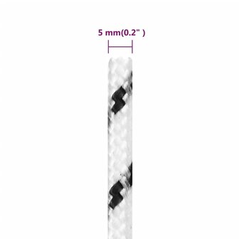 Boottouw gevlochten 5 mmx100 m polyester wit4 5